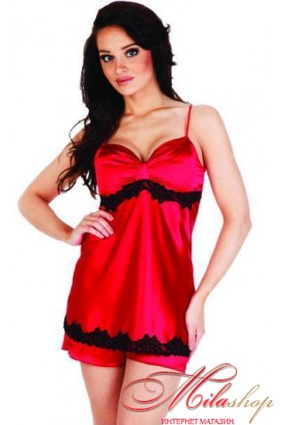 Пижама с шортиками из шелка De Lafense 928